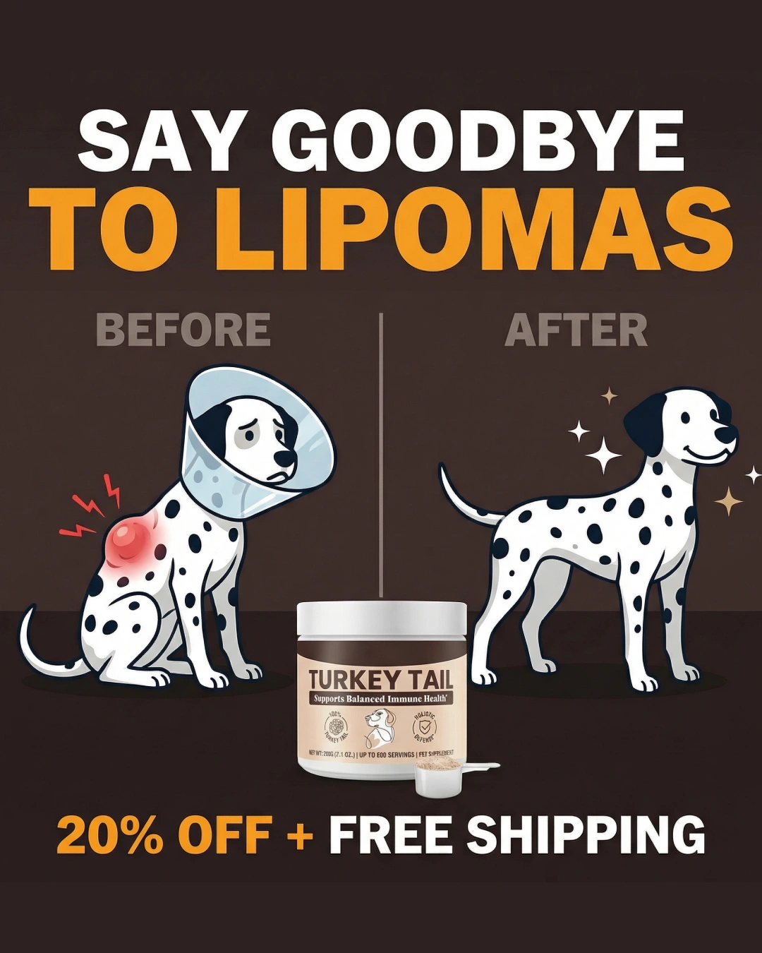 Turkey Tail dog supplement ad